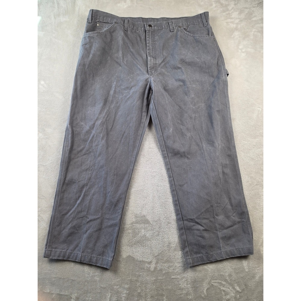 Dickies Canvas Carpenter Pants Mens 44x34 Fit 44x29 Gray Relaxed Fit *Read